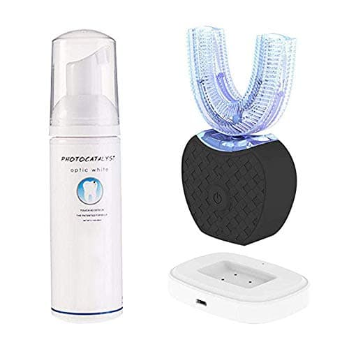 Rejoicing Full-automatic Variable-frequency 360 ° Ultrasonic Electric Toothbrush Automatic Toothbrush Teeth Cold Light Whitening Device for Daily Cleaning