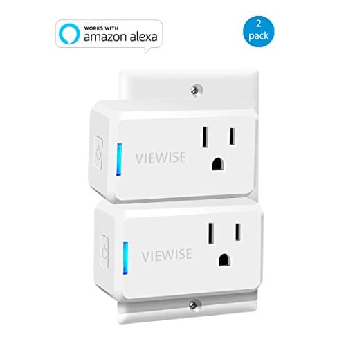 VIEWISESmart Plug Mini, Wi-Fi Switch Outlet Socket, No Hub Required, Works with Alexa, Control Your Devices from Anywhere, Mini Size, Amazon Echo Voice Control, Remote Control (2 Pack)