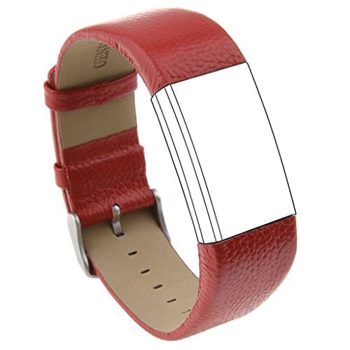 For Fitbit Charge 2 Leather Bands,Austrake Replacement Strap for Fitbit Charge 2 Watch,Red