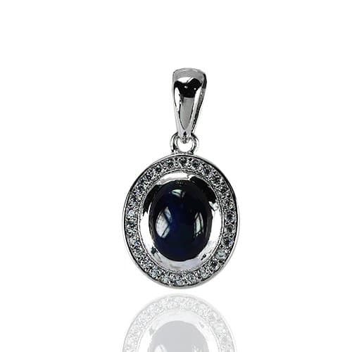 Blue Star Sapphire Diffusion Solid 925 Sterling Silver Pendant (gp411)