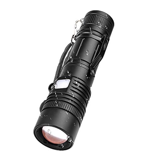 Flashlight 200(M) Powerful P50 Led Mini Handheld Light Telescopic Zoom Usb Rechargeable Bike Headlight For Camping,Night Riding,Fishing By Bosji (Black)