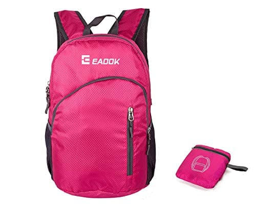 Foldable Backpack 20-35L Ripstop Lightweight Packable Backpack Waterproof (RED)