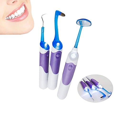 Steering Wheel Lock Basic Dental Instruments LED Light - Dental Mirror + Plaque Remove + Tooth Stain Eraser 3 Pcs/Set Professional Home Oral Dental Hygeine Cleaning Tool Kits