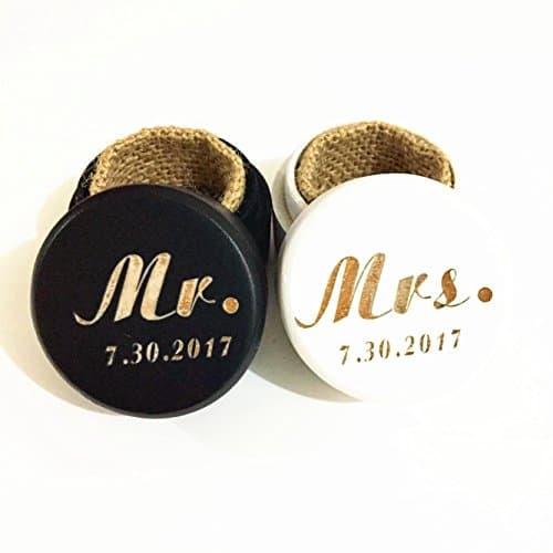 Custom Wedding Ring Box, Mr. and Mrs. Ring Box, Personalized Engagement Ring Box Set of 2