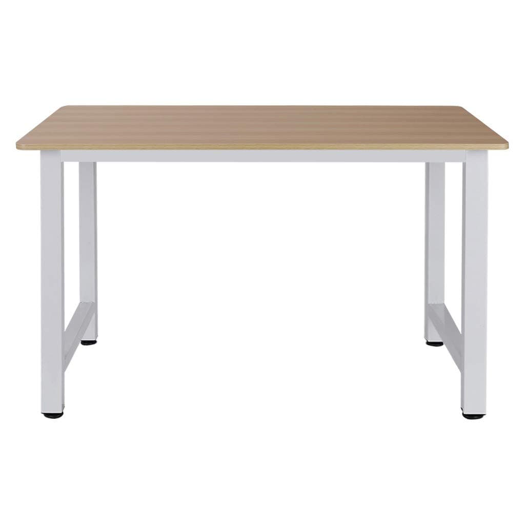 Laptop Study Table Office Desk,Simple Computer Table,40' Gaming Computer Table Office Desk Workstation, Wood Desktop Metal Frame for Home and Office (White)