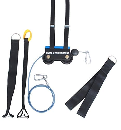 HOME GYM DYNAMICS Tricep/Lat Pulldown Double Pulley Cable Attachment With Cam Buckle Lashing Straps.