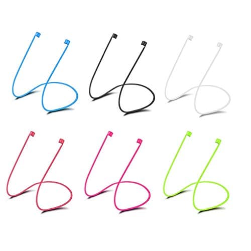 UHAoo 6Pcs 70cmSoft Rubber Strap Anti-lost Loop Strap String Rope Cable For Apple AirPods Earpods Wireless/Wired Earphones Apple Airpods
