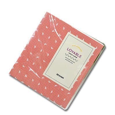 64 Pockets 3 Inches Special Insert Type Geometric Patterns Instax Photo Mini Album Book/ Name/ Business/ Card Holder for Fuji Instant Mini 7S 8 25 50S 90 Films Camera- Pinkbow