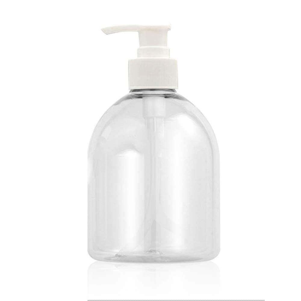 500ml Empty Pump Bottle, Clear Plastic Pump Bottle Refillable for Creams, Body Wash, Hand Soap, Self-Tanners, Bronzers and Massage Lotion Shampoo Body Wash Soap or Lotion Dispenser, 10 Pack