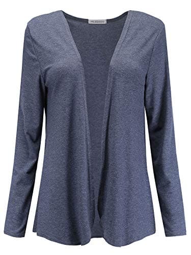 7th Element Plus Size Open Front Drape Cardigan Lightweight Long Sleeves Women