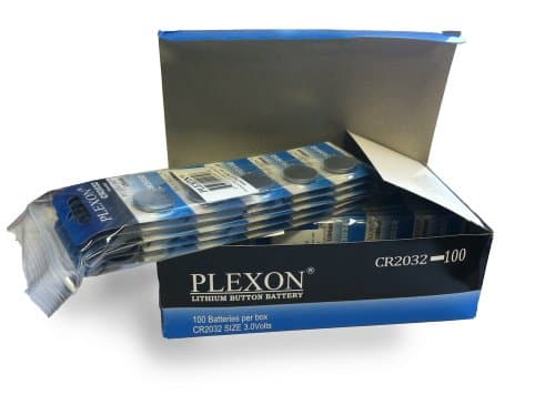Plexon® CR2032 3V Lithium Button Micro Cell Batteries (100 Pack)