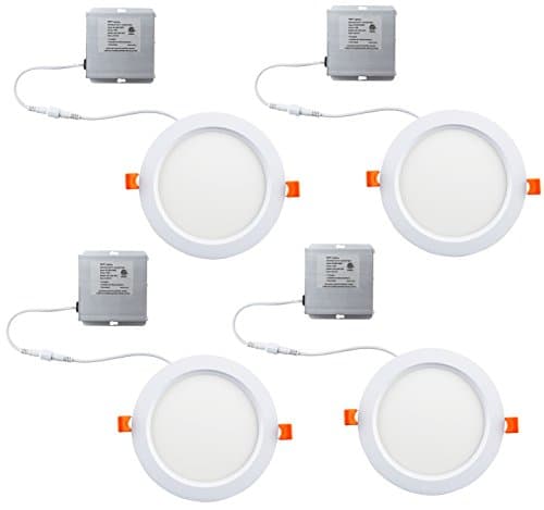 4 PACK YAY Lighting LED Recessed Ceiling Light – Ultra Thin Round Spotlight – Dimmable - ETL List - IC-Rated - With Remote Driver Box (6 inch white 5000K)