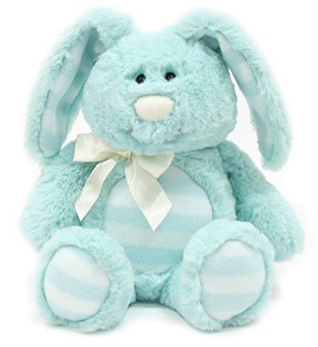 Plush Striped Easter Bunny - Aqua