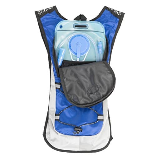 Hydration Pack Backpack 2L 2 Liter Water Bladder Best Pack for Hiking, Running, Climbing, Cycling, Biking - Includes Flint Fire Starter with built in Compass and Whistle - By Mountain King