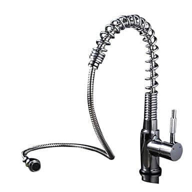 Chrome Finish Spring Pull Down Kitchen Faucet