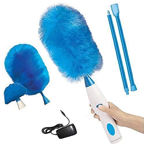 Gaorb Spin Duster Complete Set - Motorized Cordless Duster With 2 Heads And Sa Pole Extension 45 Cm (Color : Chargable)