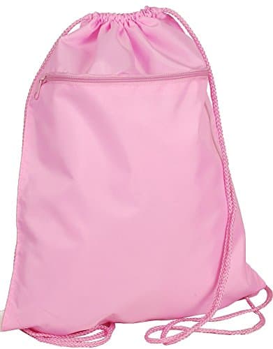 Drawstring Backpack Bag Solid Pastel Pink