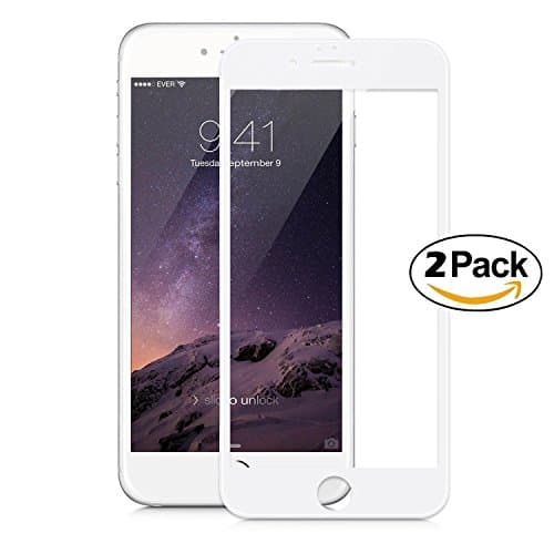 [2 Pack] iPhone 6/6s Plus Screen Protector, HandStar 3D Full Coverage Tempered Glass Screen Protector Film for iPhone 6/6s Plus (5.5 White 2Pack)