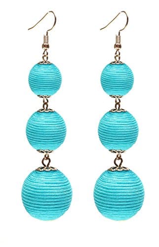 VK Accessories Thread Ball Dangle Earrings Thread Dangle Earrings Soriee Drop Earrings Beaded Ball Ear Drop