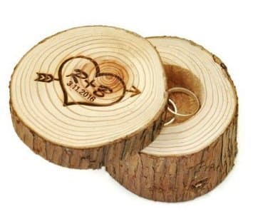 Wedding Ring Box Wood Personalized Initials and Date Wedding Ring Box Rustic Wedding Ring Box Holder Wedding Ring Bearer for Ceremony