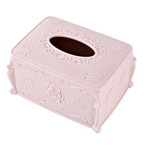 S Kaiko Plastic Rectangular Tissue Box Tissue Holders Napkin Box Tissue Box Cover Dispenser Case Holder (pink)