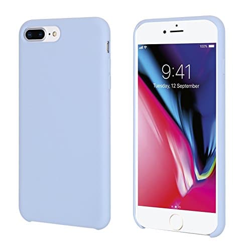 iPhone 8 Plus Case, iPhone 7 Plus Case, Casegory Cover with Liquid Silicone Gel Rubber and Soft Microfiber Cloth Case for Apple Mobile Phone iPhone 8 Plus and iPhone 7 Plus (5.5inch) (Light Blue)