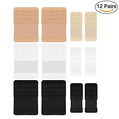 Bra Extender 2 Hooks/4 Hooks Flexible Bra Strap Extensions 6 packs 3 Colors