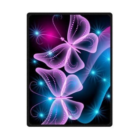 Custom Beautiful Butterfly Wallpaper Abstract Pattern Bed/Sofa Soft Throw Blanket 58"x80"