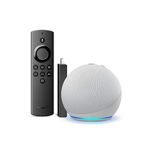 Echo Dot (4th Gen, White) bundle with Fire TV Stick Lite