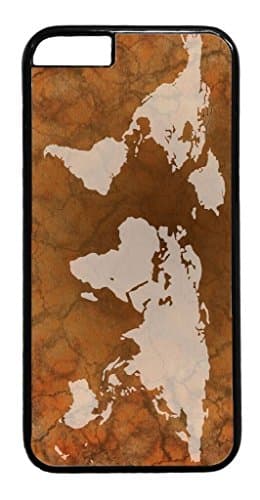 World Map Globe Retro Pattern rubber Plastic Black Case Cover for NEW iPhone 8 by Cell World LLC- (Tm)Ships from Florida and delivery within 8 Business days