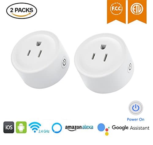 Autoday Smart Plug Wifi Wireless Mini Outlet Appliances Timing Function Smart Work with Alexa & Google Remote Control From Anywhere and Anytime by Your Smart Phone (2Pcs)
