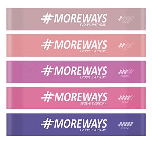 MOREWAYS Resistance Mini Loop Exercise Bands Set with Bag, Manual & Workout Guide Ebook