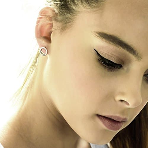 Open Circle Round Ring Tiny Stud Earrings, Rock Style Wire Wrapped Eternity Handmade Post Earrings