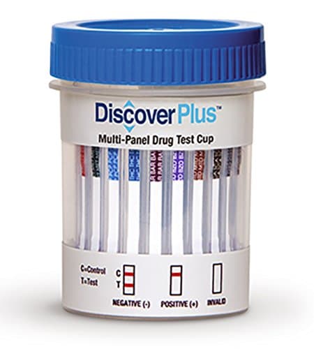 Single DISCOVER PLUS 8 Panel Cup - (THC/COC/AMP/MOP/BZO/MTD/OXY/BUP)