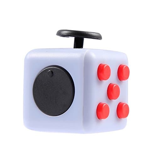 Prime Fidget Cube Creative 6 Sides Dice Mini Magic Cube Anti-anxiety The Best Xmas Toy Gift- White and Red