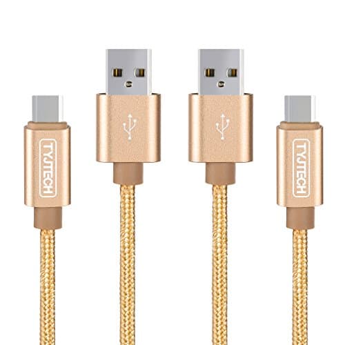 USB C Cable TYJTECH 2 Pack USB 3.0 Nylon Braided 2M USB Type-C Data Charging Cable for Samsung A3 A5 J3 J5 / Huawei P8 P9 and More Android Mobile Cell Phones