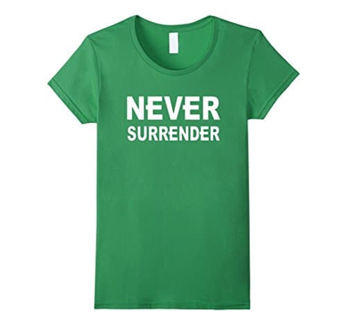 Womens NEVER SURRENDER TSHIRT Large Grass