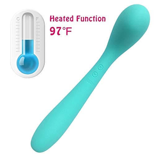 Heated Vibe Double End Available, Warming Function for Tail Vibe with 8 Modes Dual Motor, USB Rechargeable and IPX7 Waterproof - Cyan