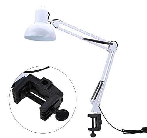New Adjustable Swing Arm Drafting Design Office Studio Clamp Table Desk Lamp Light - White