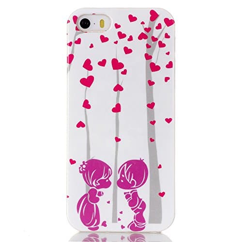 iPhone 5s Case,iPhone 5 Case,iPhone SE Case,Winfrey [Couple Love] Attractive [Scratch Resistant] Fashion Design TPU Rubber Gel Ultra Thin Skin Case Cover for Apple iPhone 5s /iPhone 5 /iPhone SE