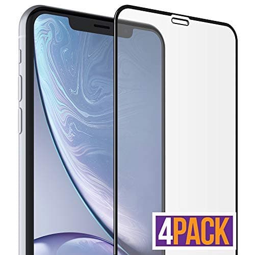 FlexGear Screen Protector for iPhone 11 / iPhone XR [Full Coverage] Tempered Glass, Clear (4-Pack)