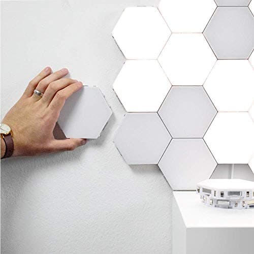 LED Wall Light,Geometric Hexagonal Wall Light, Creative Honeycomb Quantum Touch Splicing Wall Lamp DIY Combination to Any Different Patterns Logo
