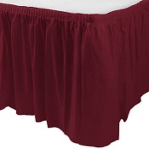 AYUTHAYA Plastic Table Skirt 29" x 14' Rectangular pleated table skirt Party Brown Color