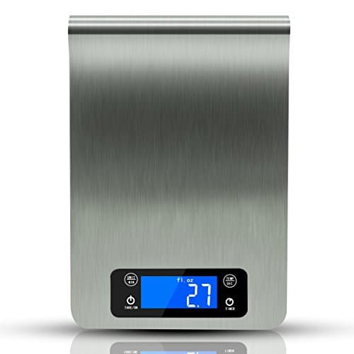 Kitchen Scale Multifunction Digital Baking Scale, Stainless Steel, 4 Different Measurement Unit, More Accurate and Practical, 2 Batteries Included