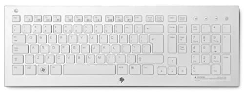 HP K5510 Scissors Keyboard - Wireless Connectivity - RF - White - USB Interface