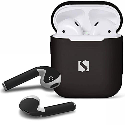 Airpod Drop Proof Protective Case Bundle Two Sets Airpod Skins (Black)