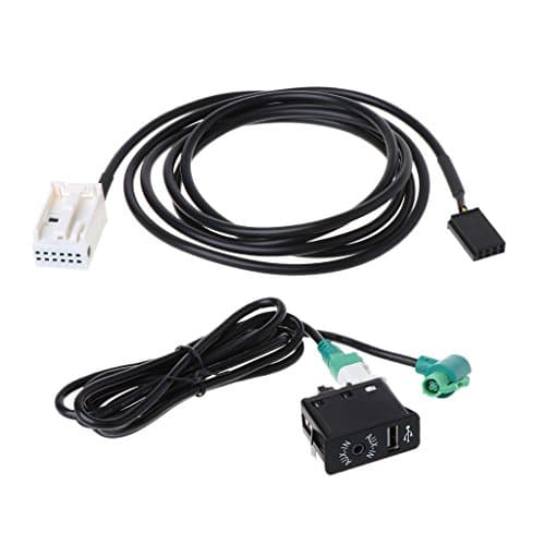 Autones USB Aux Switch Socket Wire Harness Cable Adapter Plug For BMW