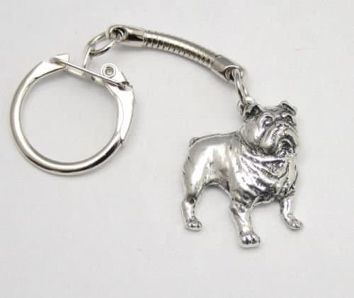 Solid Pewter British Bulldog Keychain