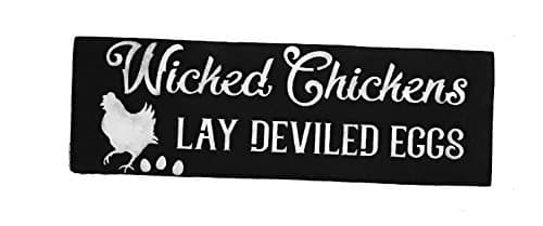 Wicked Chickens Lay Deviled Eggs Painted Wall Decor
