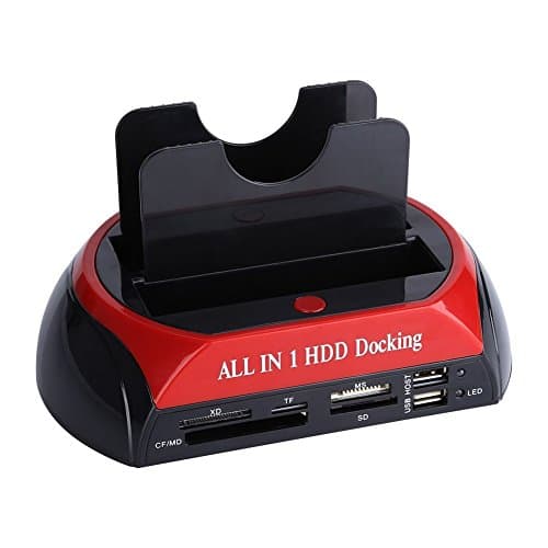 External Hard Drive Lay-Flat Docking Station 2.5"/3.5" Hard Disc Base Dual SATA IDE HDD Docking Station USB 2.0 Hub